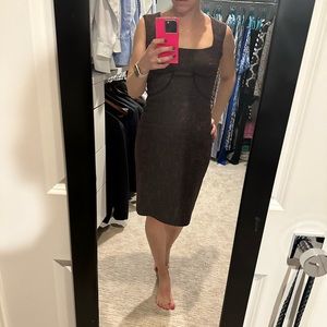 Zac Posen black/red tweed sheath dress